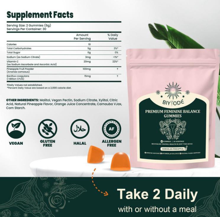 Biyode Premium Feminine Balance - GummiesVital Source Nutrition